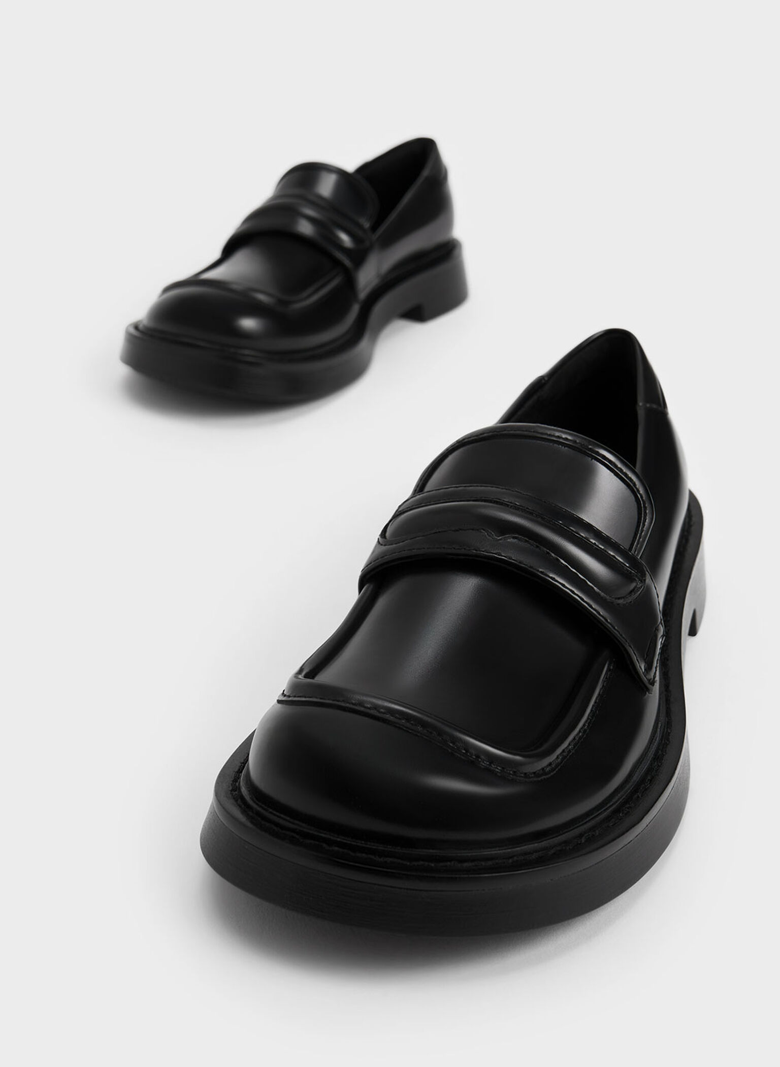 Black Penelope Penny Loafers - CHARLES & KEITH AU