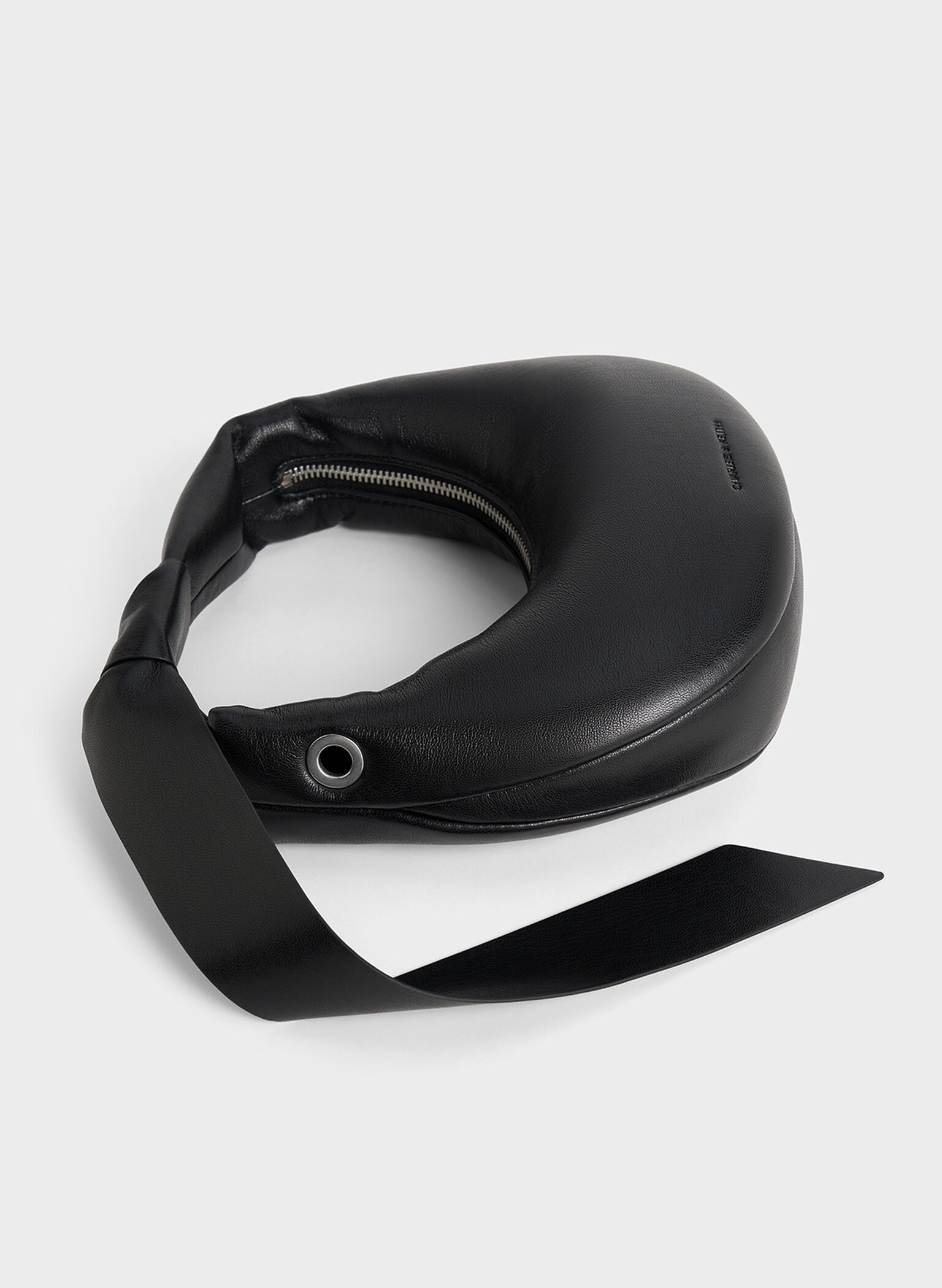 Micro bolso hobo anudado Toni tipo media luna, Noir, hi-res