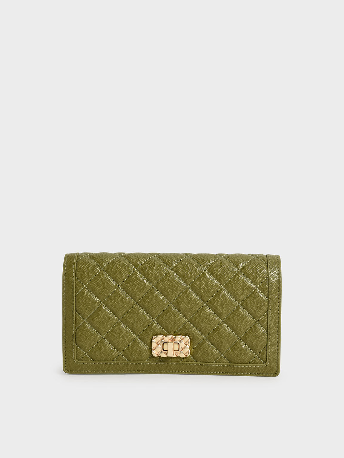 Micaela Quilted Phone Pouch, Avocado, hi-res