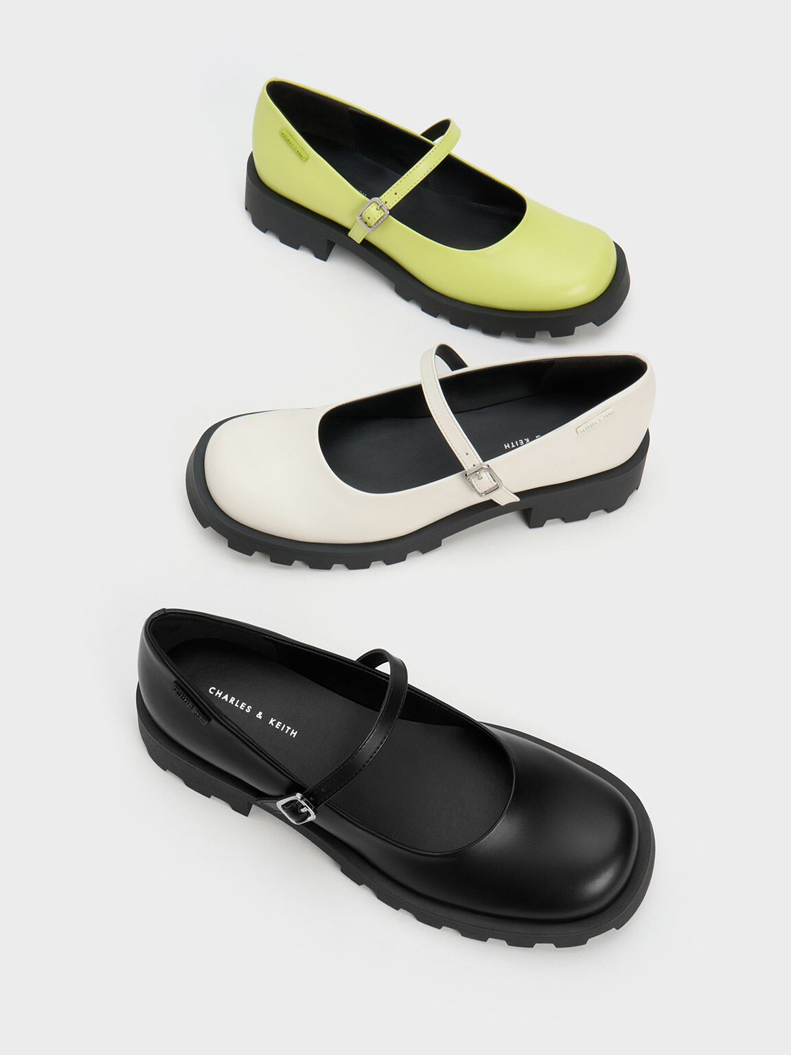 Rounded Square-Toe Mary Janes, Black, hi-res