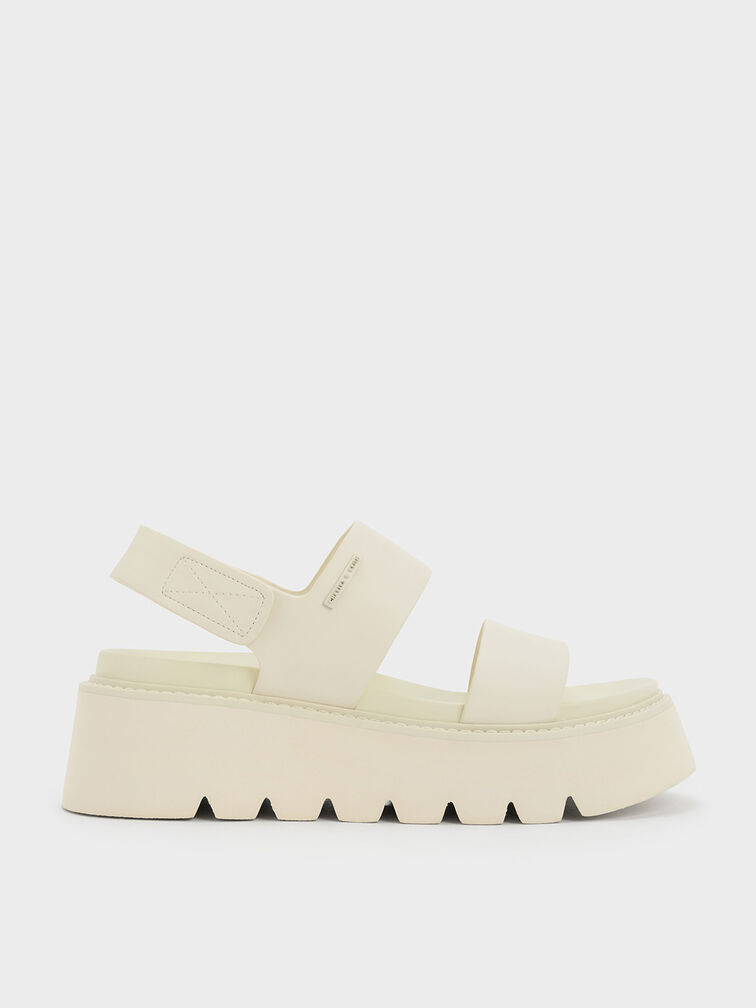 Chalk Jadis Chunky Flatform Sandals - CHARLES & KEITH SG