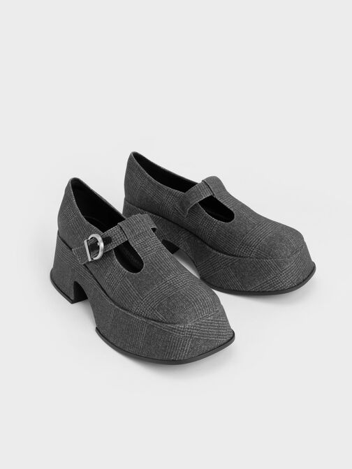 Platform T-Bar Mary Janes, Grey, hi-res