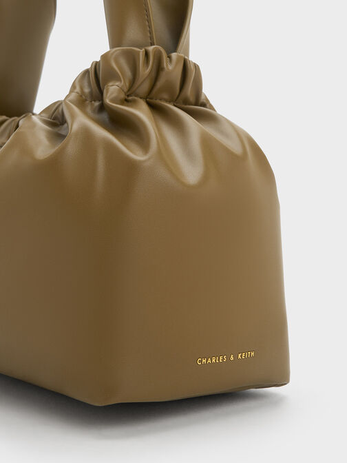 Large Ally Ruched Slouchy Bag, Khaki, hi-res