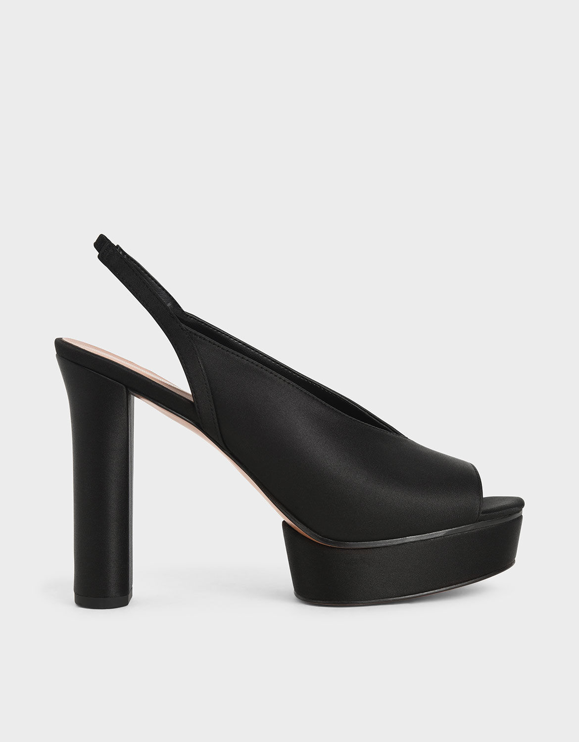 black satin slingback evening shoes