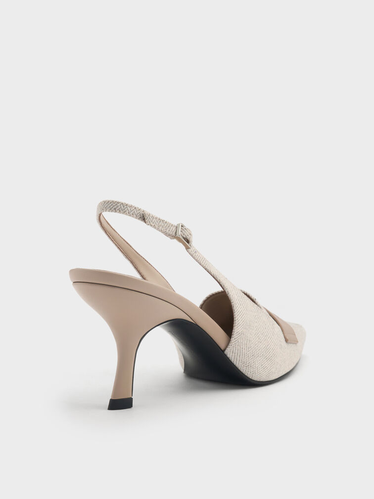 Escarpins slingback Griselda bicolores, Gris Clair, hi-res