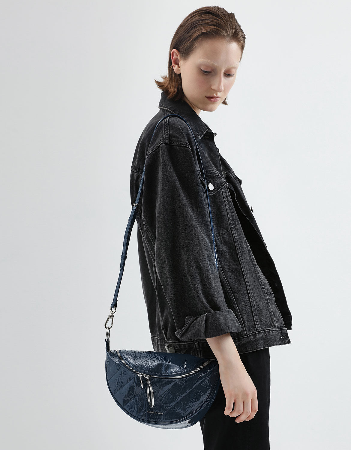 Ck wrinkled patent crossbody deals
