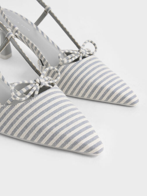Bow-Tie Slingback Pumps, Light Blue, hi-res