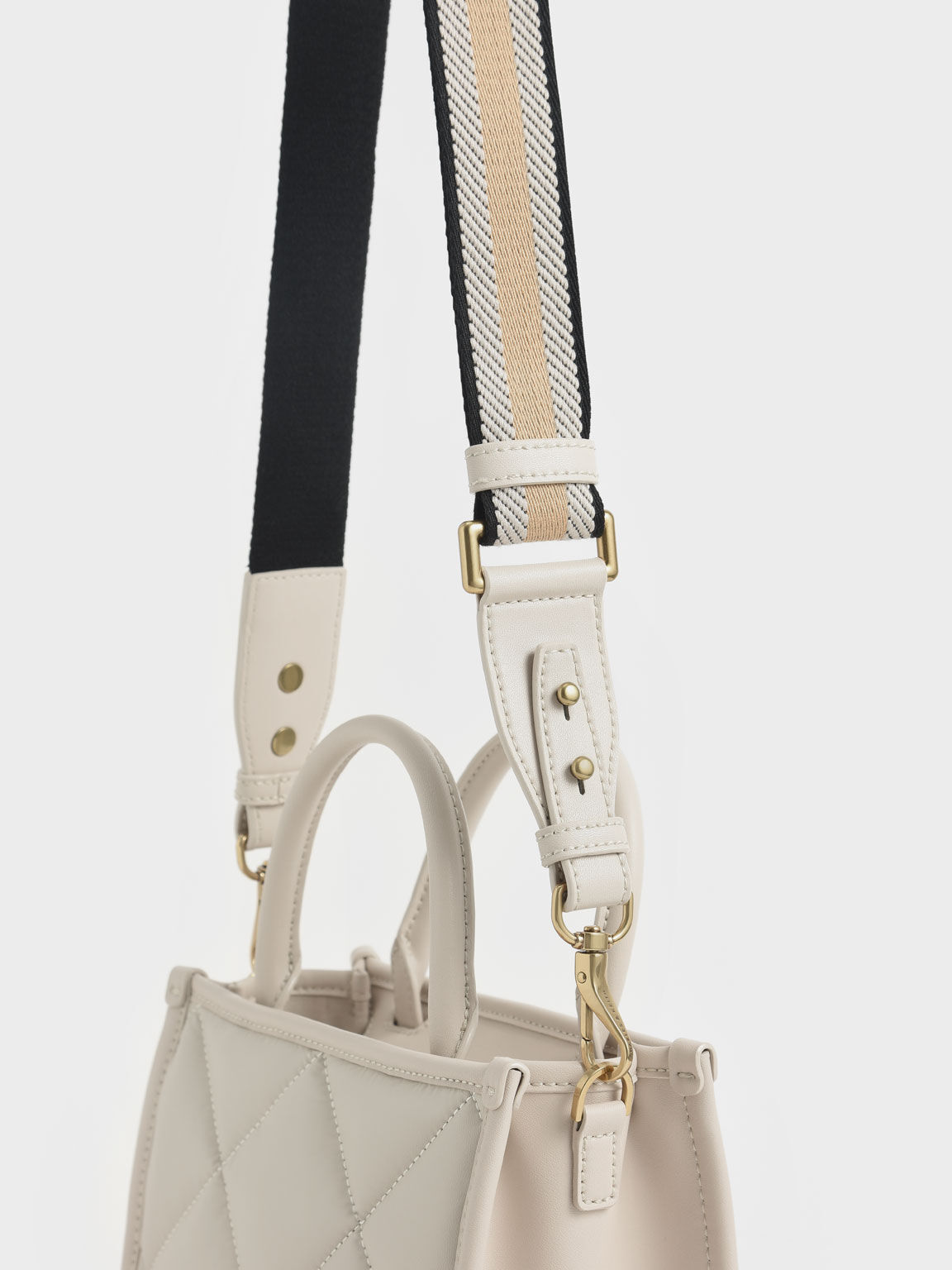 Celia Quilted Tote Bag, Ivory, hi-res
