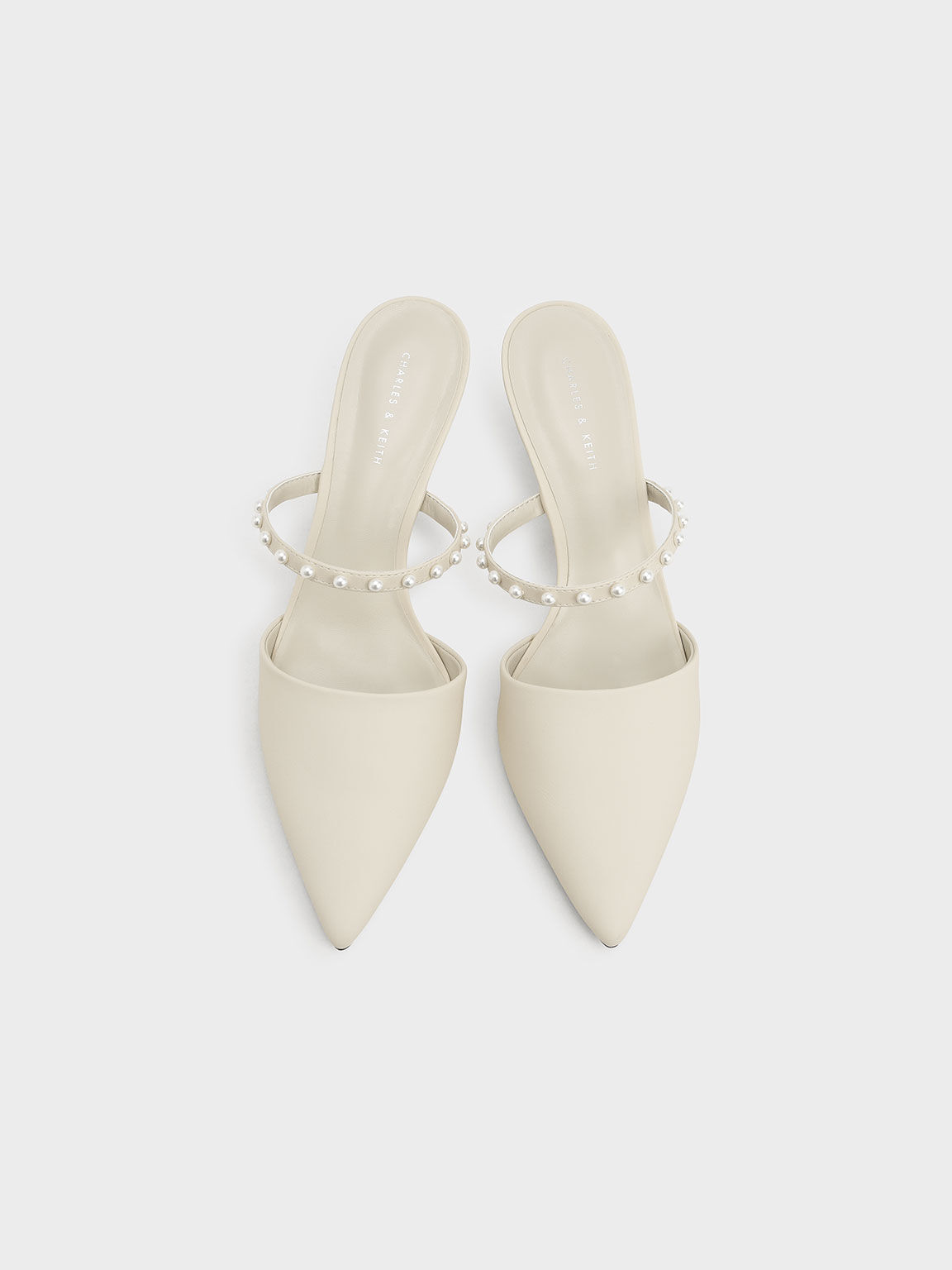 珍珠尖頭穆勒鞋, 石灰白, hi-res