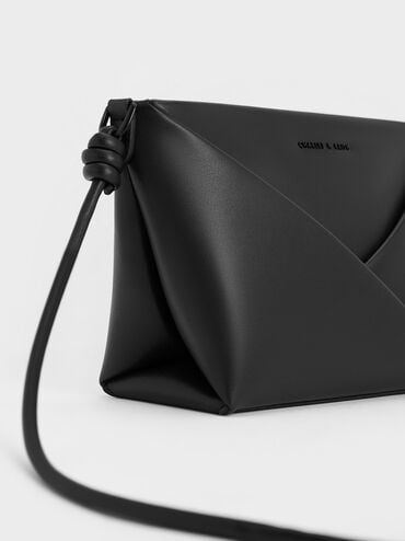 Bolso cruzado geométrico Midori, Noir, hi-res