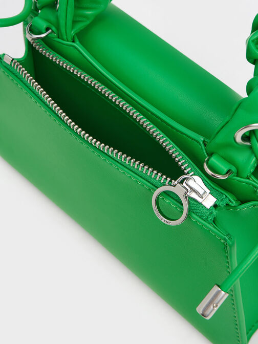 Cosette Ruched-Handle Trapeze Bag, Green, hi-res