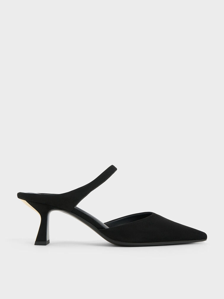 White Sculptural Heel Ankle-Strap Pumps - CHARLES & KEITH US