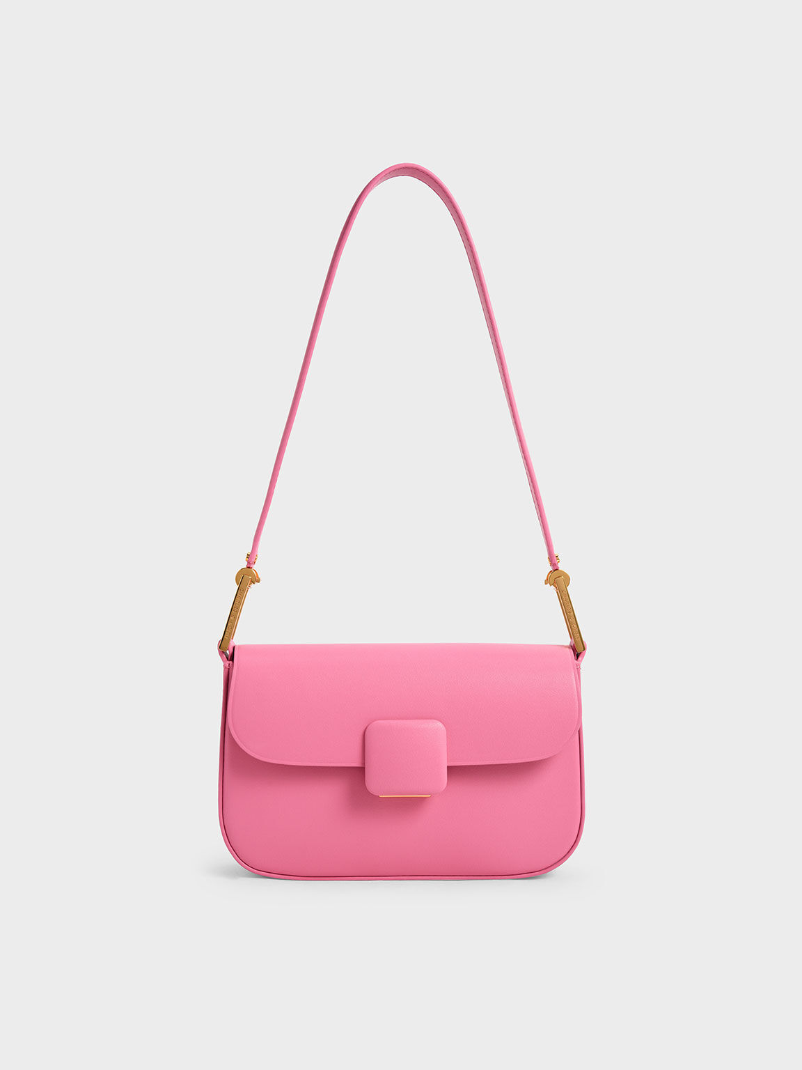 Koa Square Push-Lock Shoulder Bag, Pink, hi-res