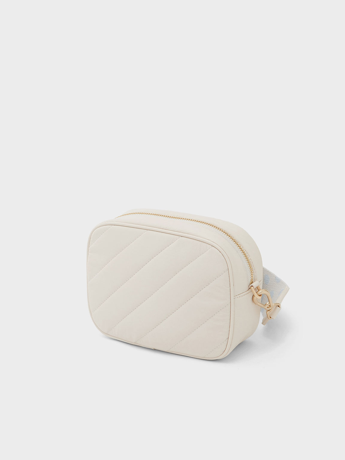 Chailly Panelled Crossbody Bag & Pouch, Cream, hi-res