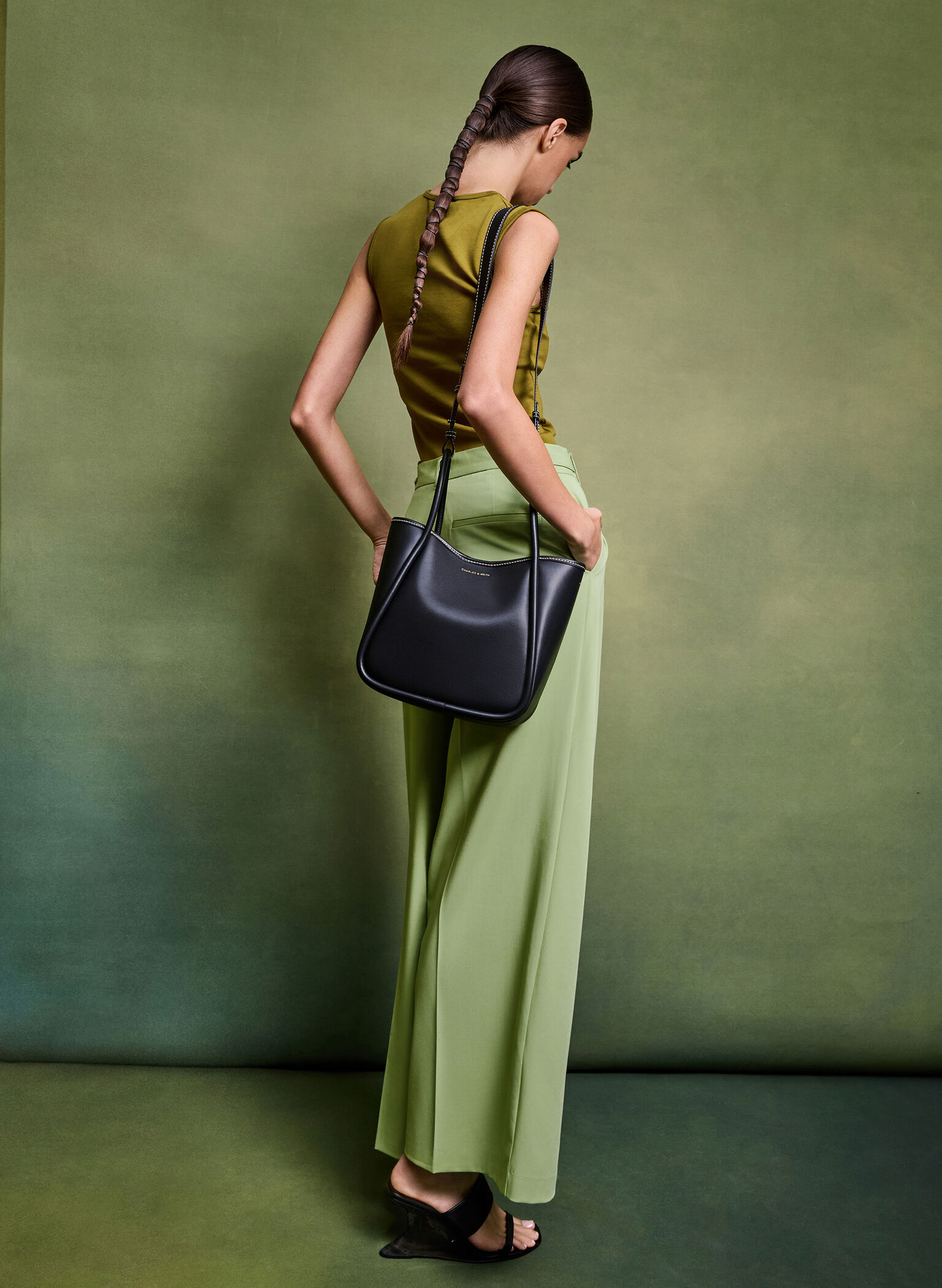 Mini Lyla Tubular Tote Bag, Black, hi-res