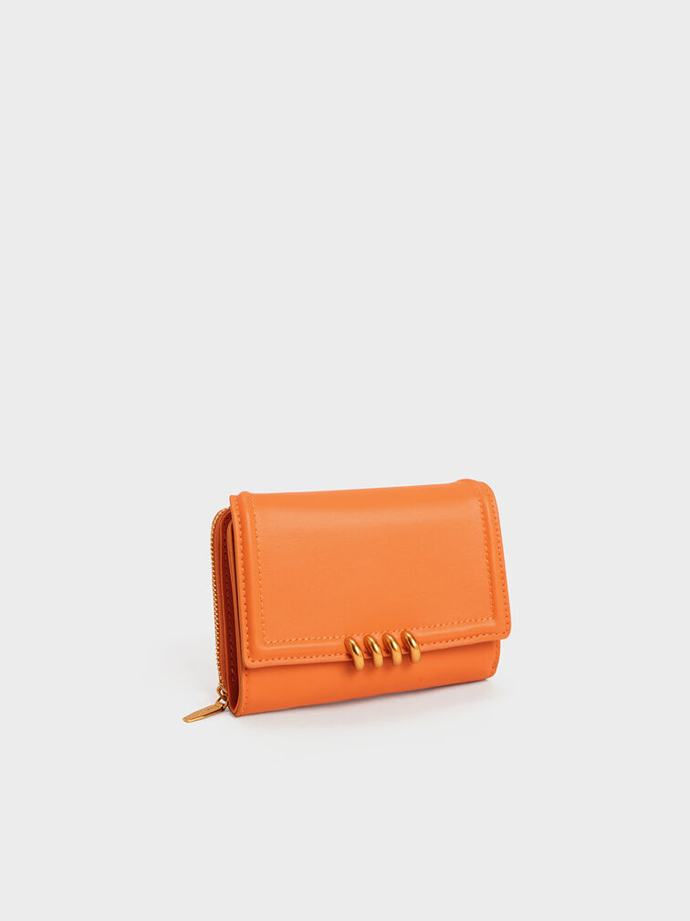 Osiris Metallic Accent Wallet, Orange, hi-res