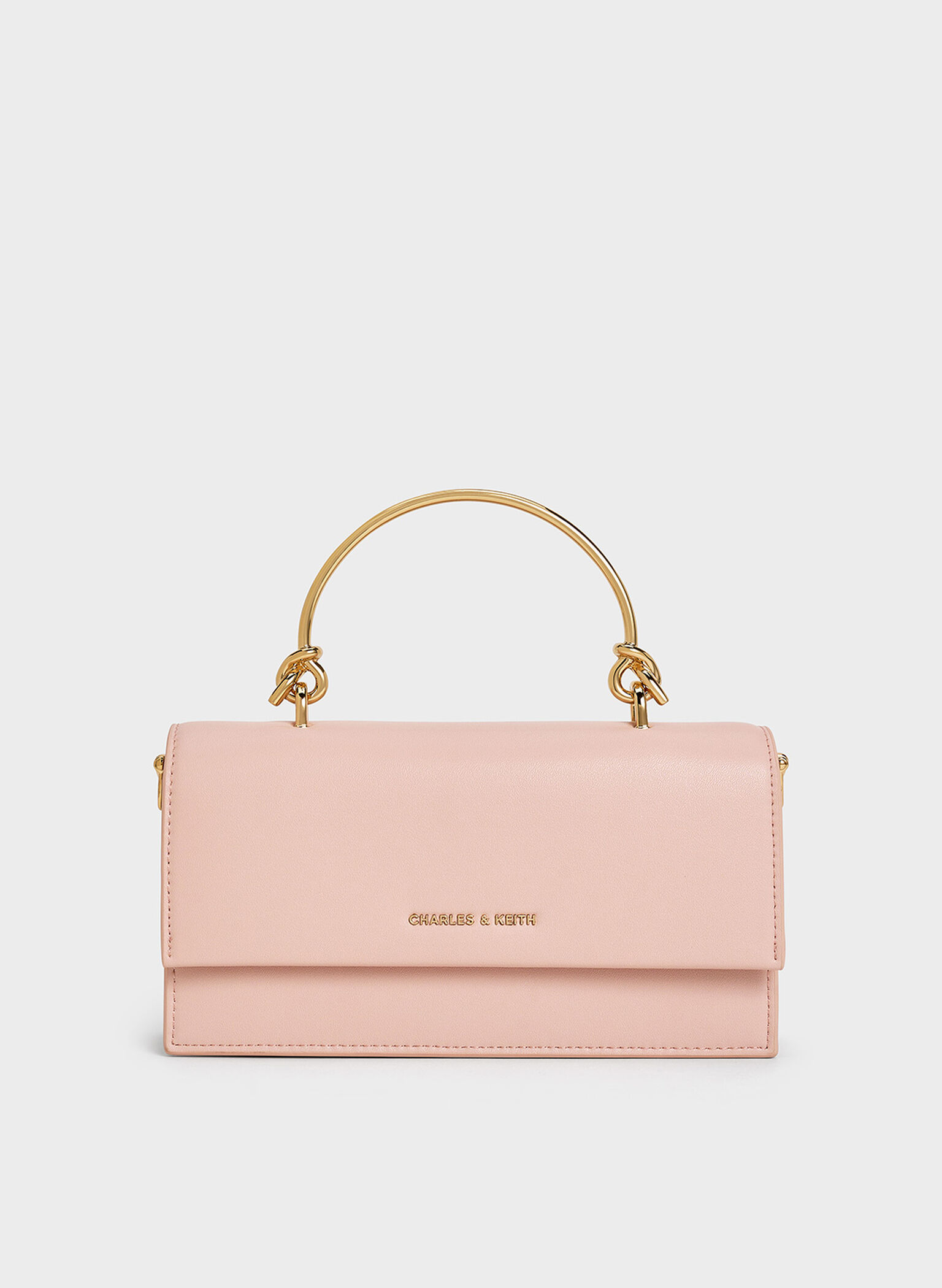 Kristine Sculptural-Handle Long Wallet, Light Pink, hi-res
