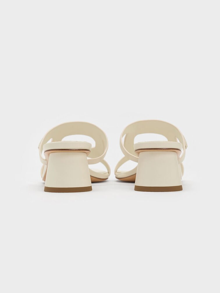 Easley Cut-Out Cylinder-Heel Mules, Chalk, hi-res