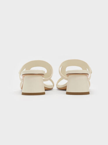 Cut-Out Cylinder-Heel Mules, Chalk, hi-res