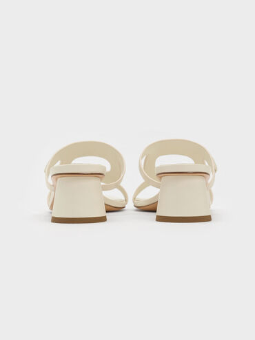 Easley Cut-Out Cylinder-Heel Mules, Chalk, hi-res
