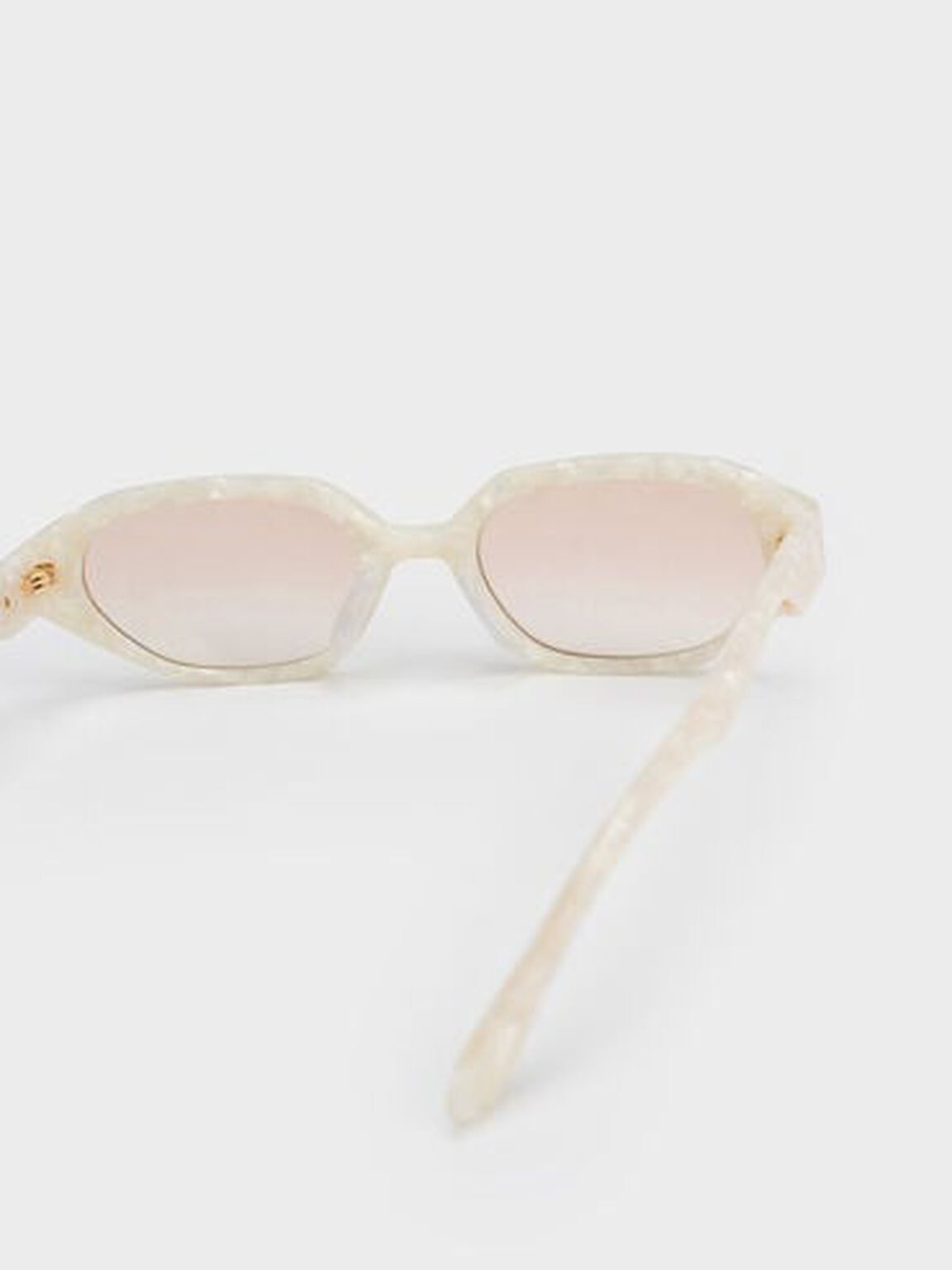 Acetate Oval Sunglasses, Cream, hi-res