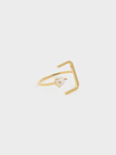 Moonstone Angular Ring, Gold, hi-res