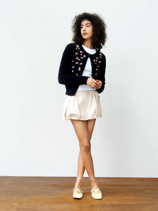 Studded Crossover-Strap Mary Jane Flats, Chalk, hi-res