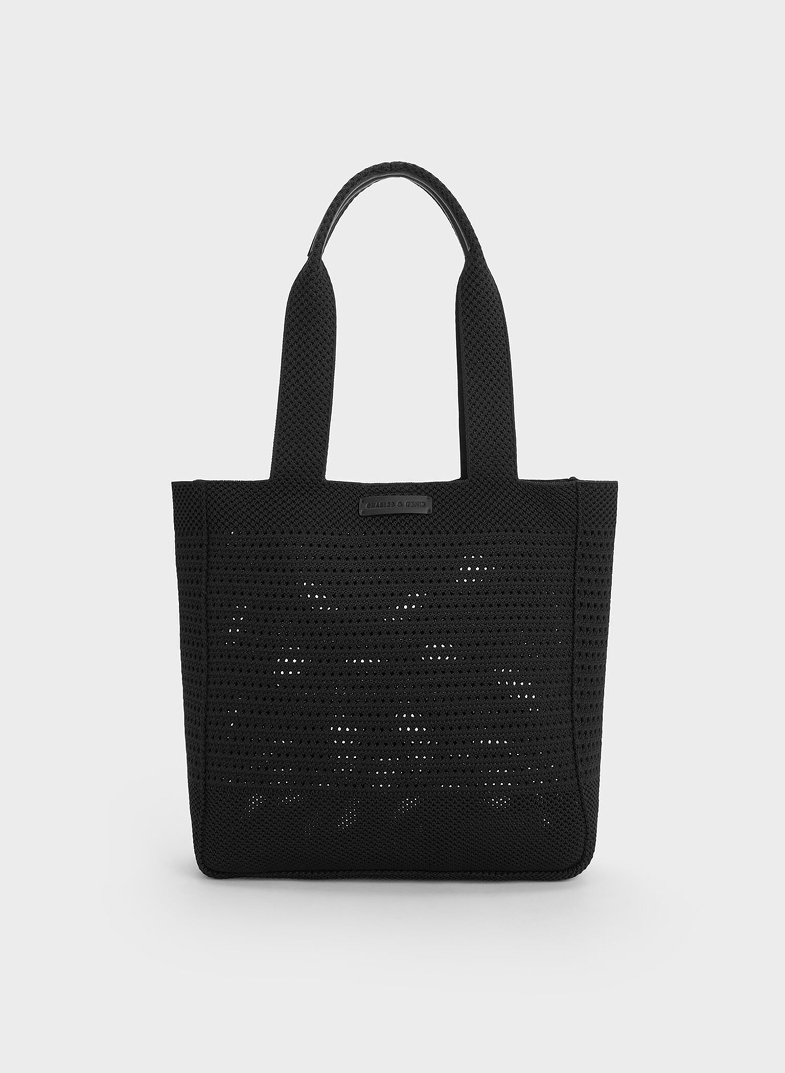 Ida Knitted Tote Bag, Black, hi-res