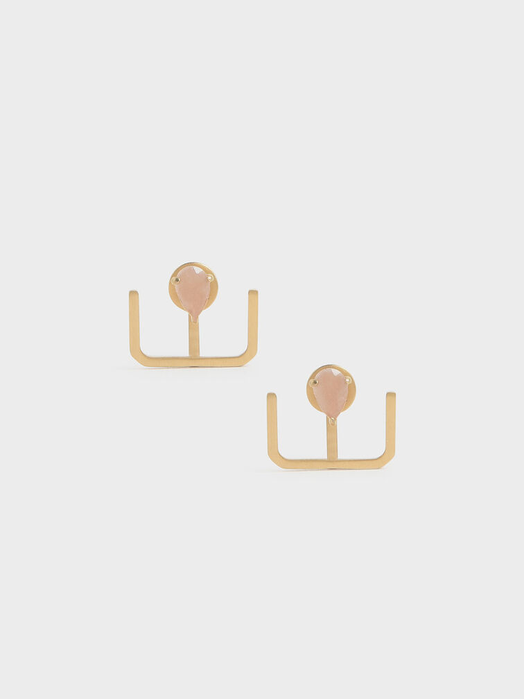 Sunstone Ear Climber Earrings, Bronze, hi-res