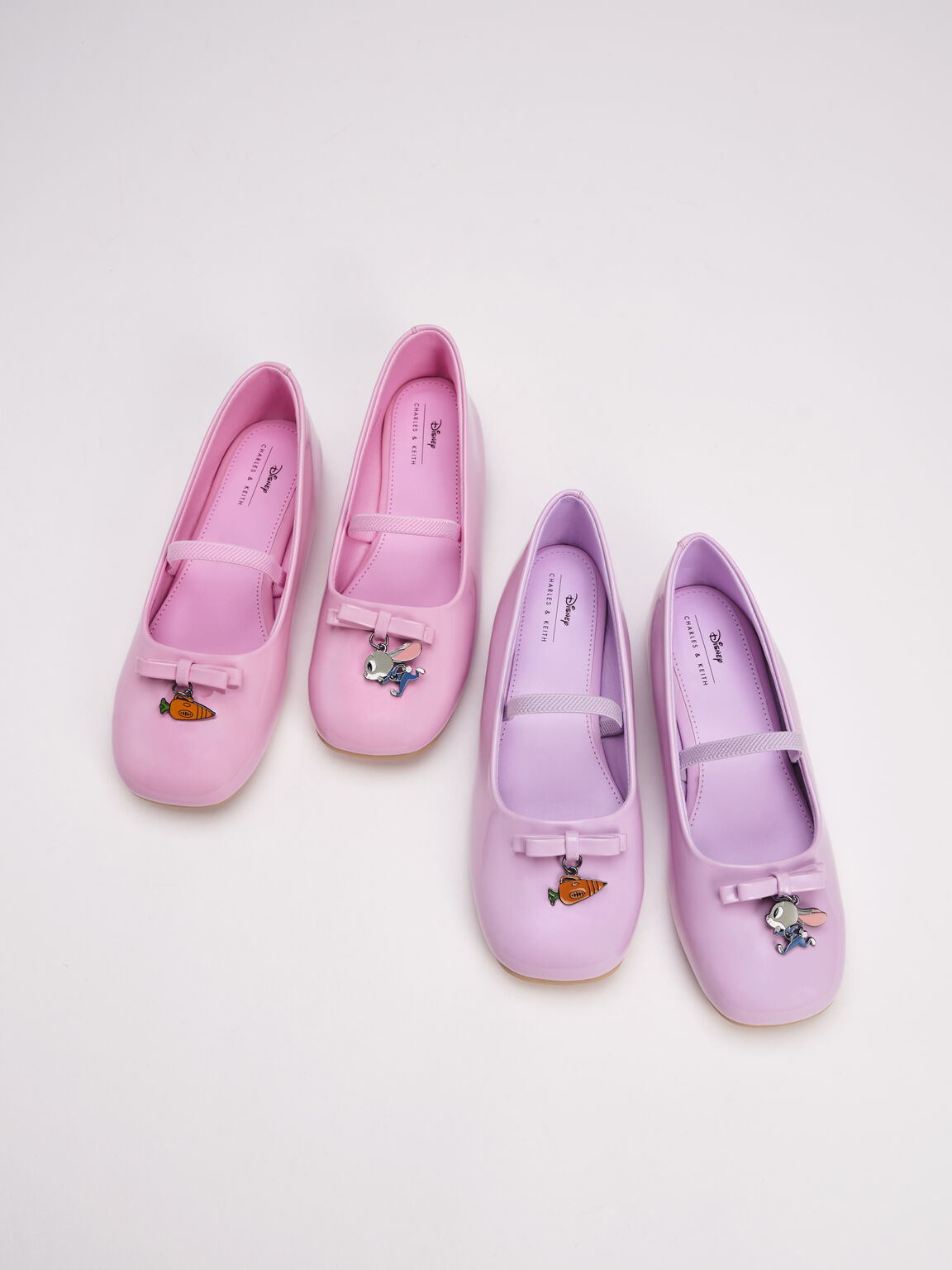 CHARLES & KEITH 迪士尼《動物方城市》系列：哈茱蒂兒童漆皮芭蕾舞鞋, 粉紅色, hi-res