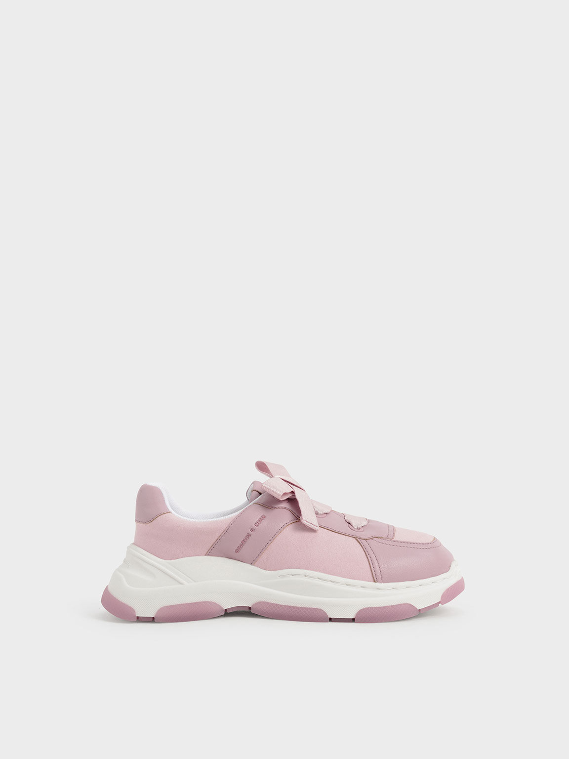 Girls' Bow-Tie Sneakers, Pink, hi-res