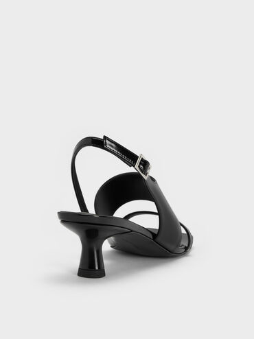 Slant-Heel Slingback Sandals, Black Box, hi-res