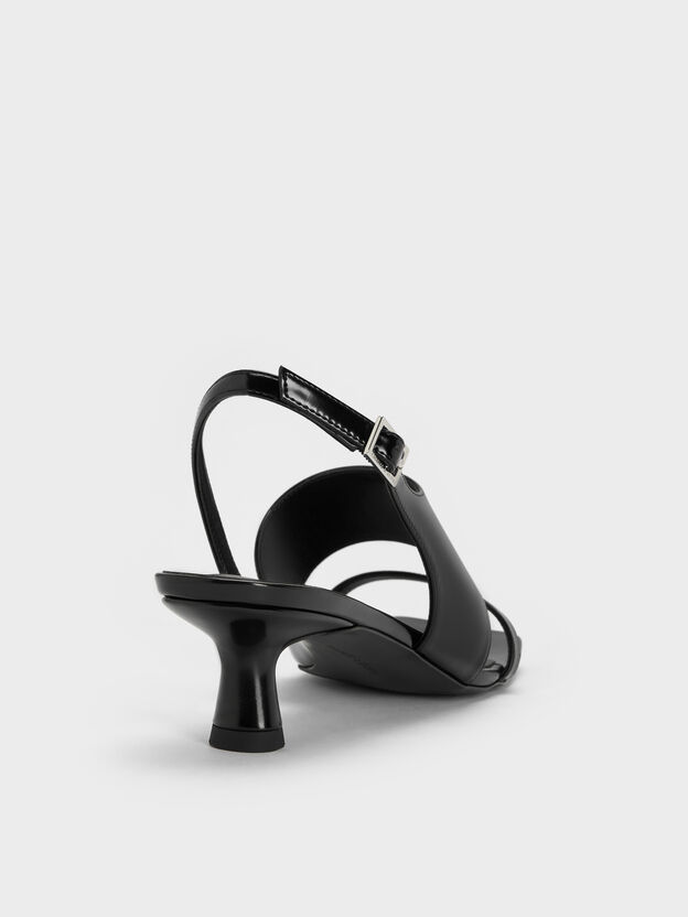 Slant-Heel Slingback Sandals, Black Box, hi-res