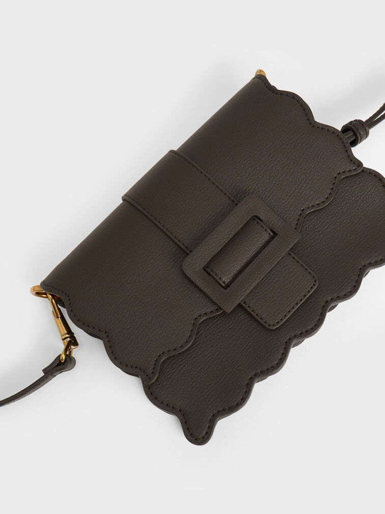 Waverly Scallop-Trim Bag, Dark Moss, hi-res