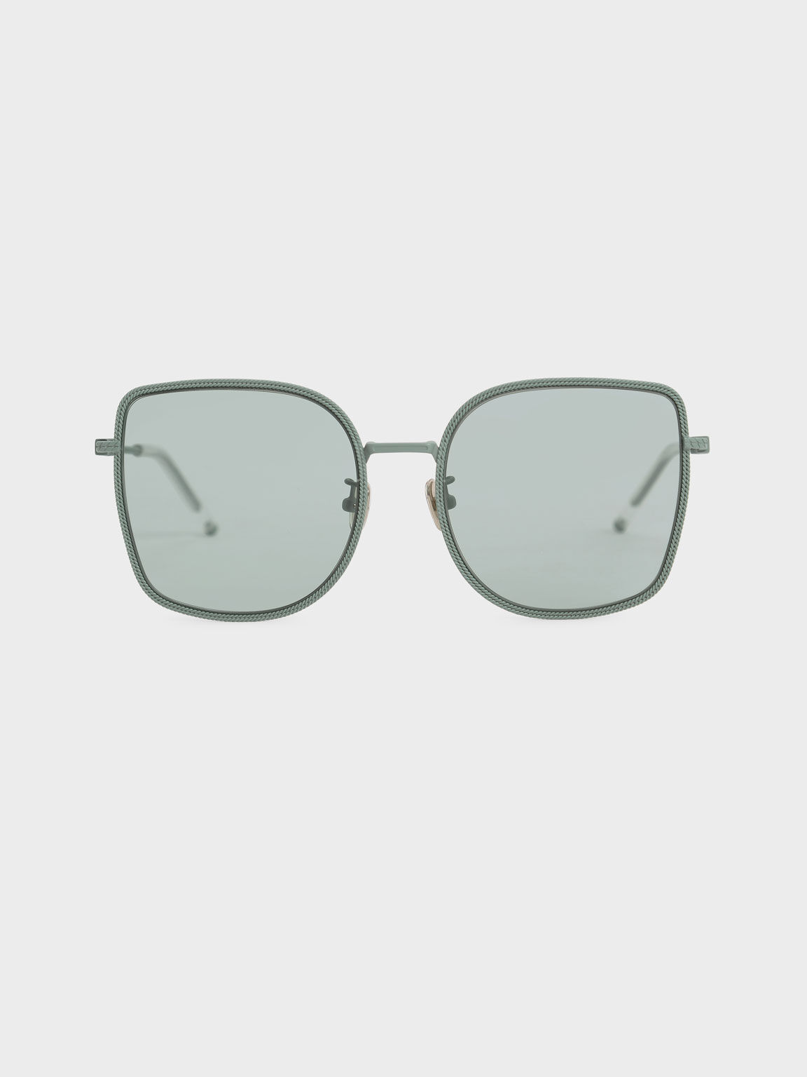 Geometric Butterfly Sunglasses, Green, hi-res