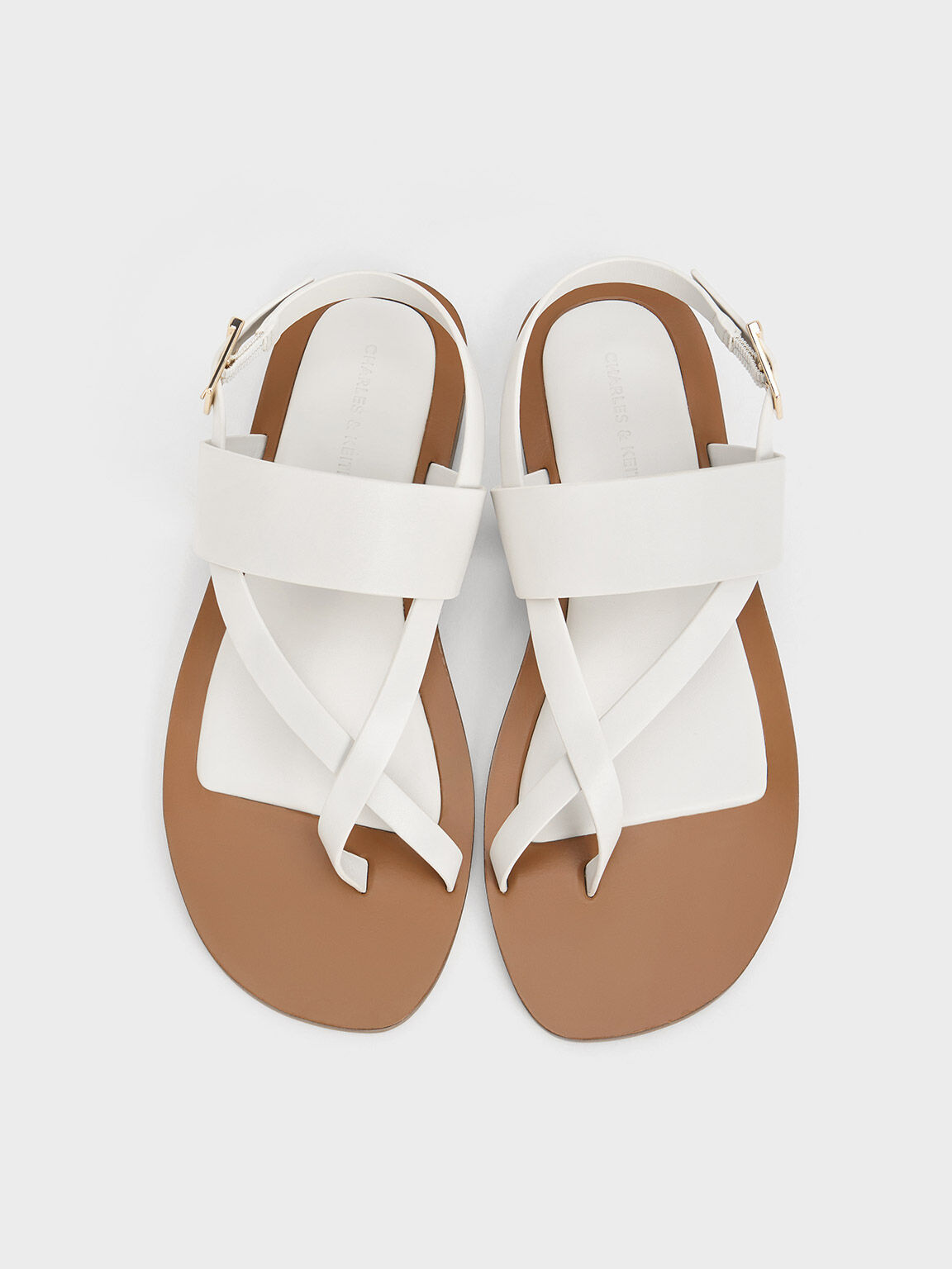 White leather sandals on sale