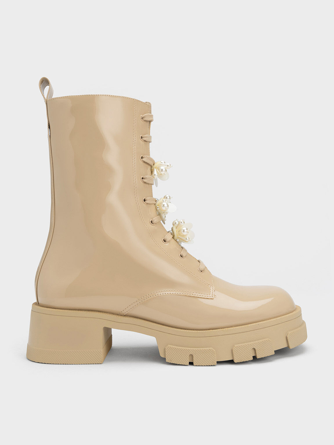 Cream flat deals ankle boots