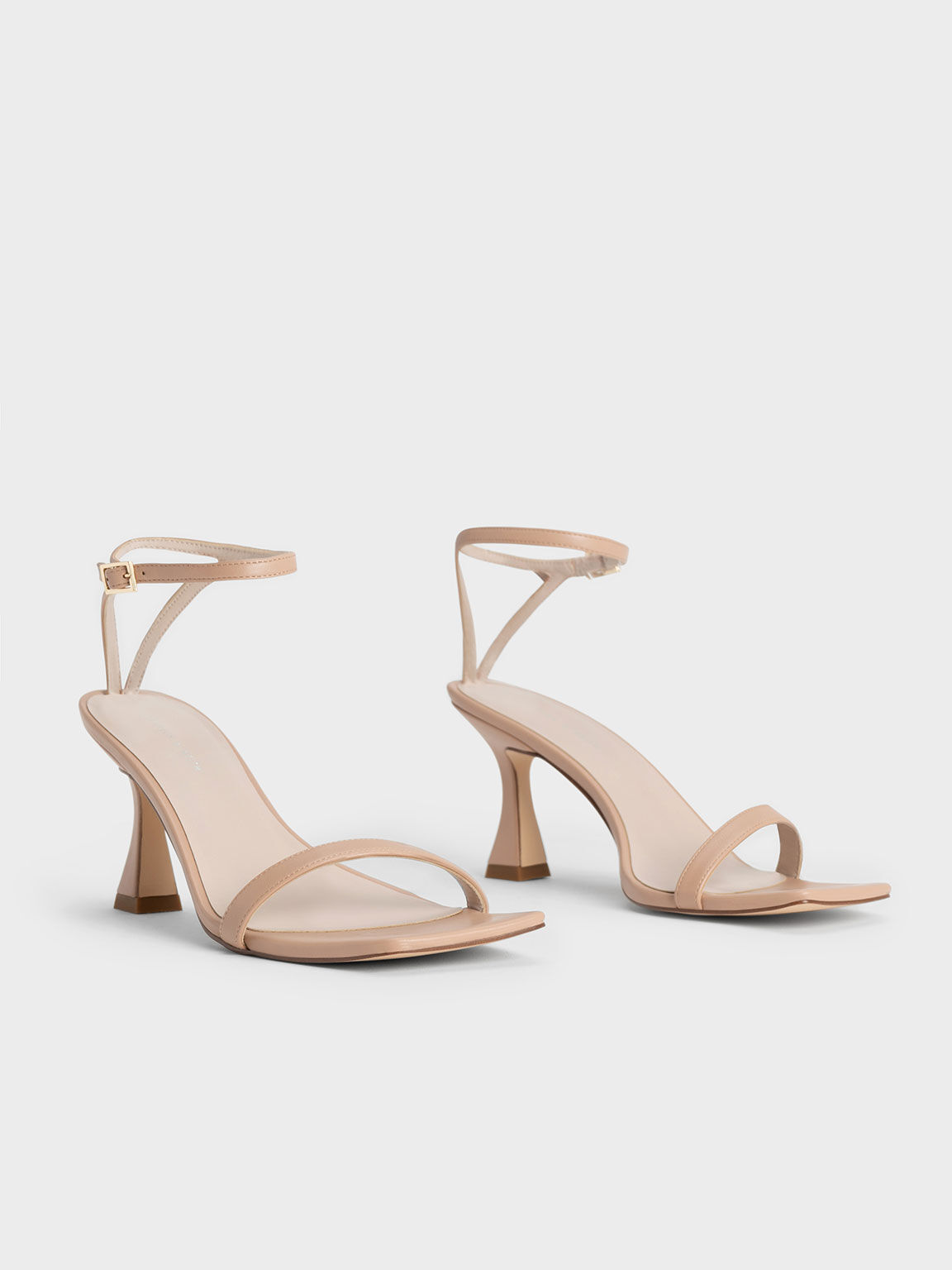 Ankle-Strap Heeled Sandals, Nude, hi-res