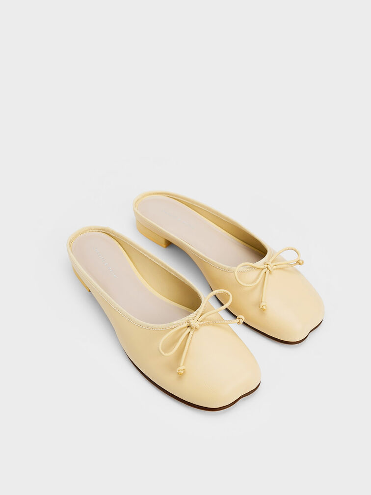 Bow Slip-On Flats, Yellow, hi-res