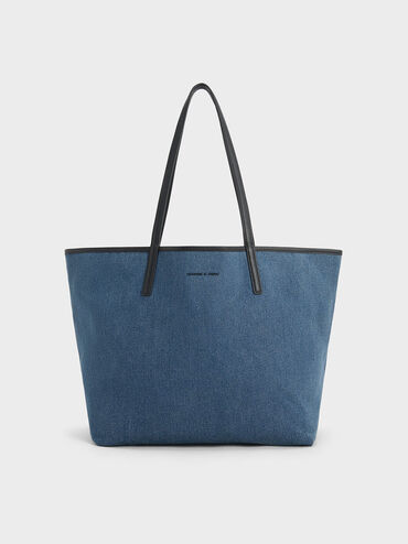 Sianna Denim Reversible Tote Bag, Denim Blue, hi-res