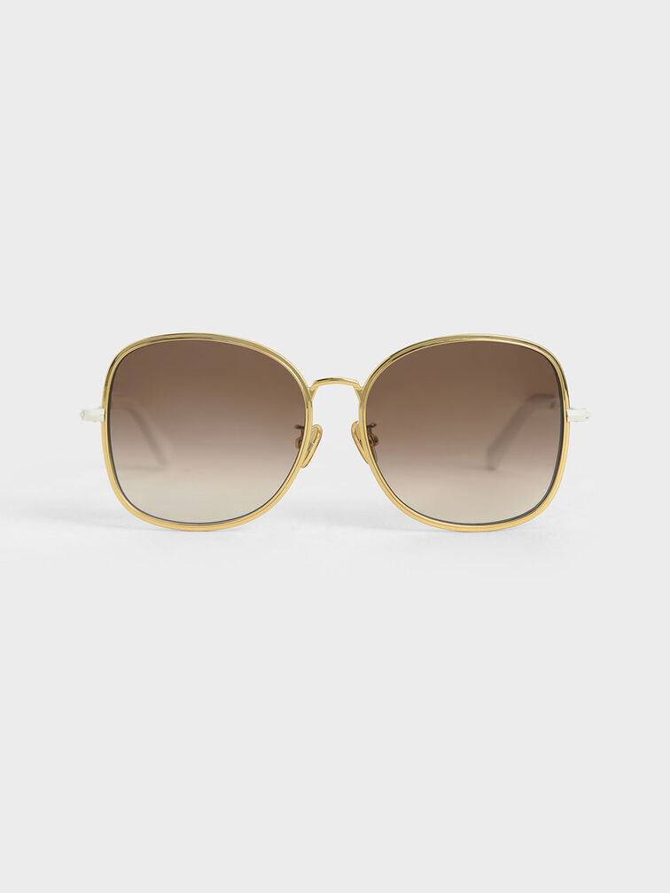 Gradient Tint Butterfly Sunglasses, Cream, hi-res