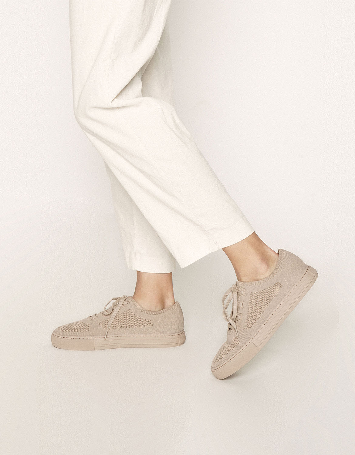 Knit lace up sneakers clearance