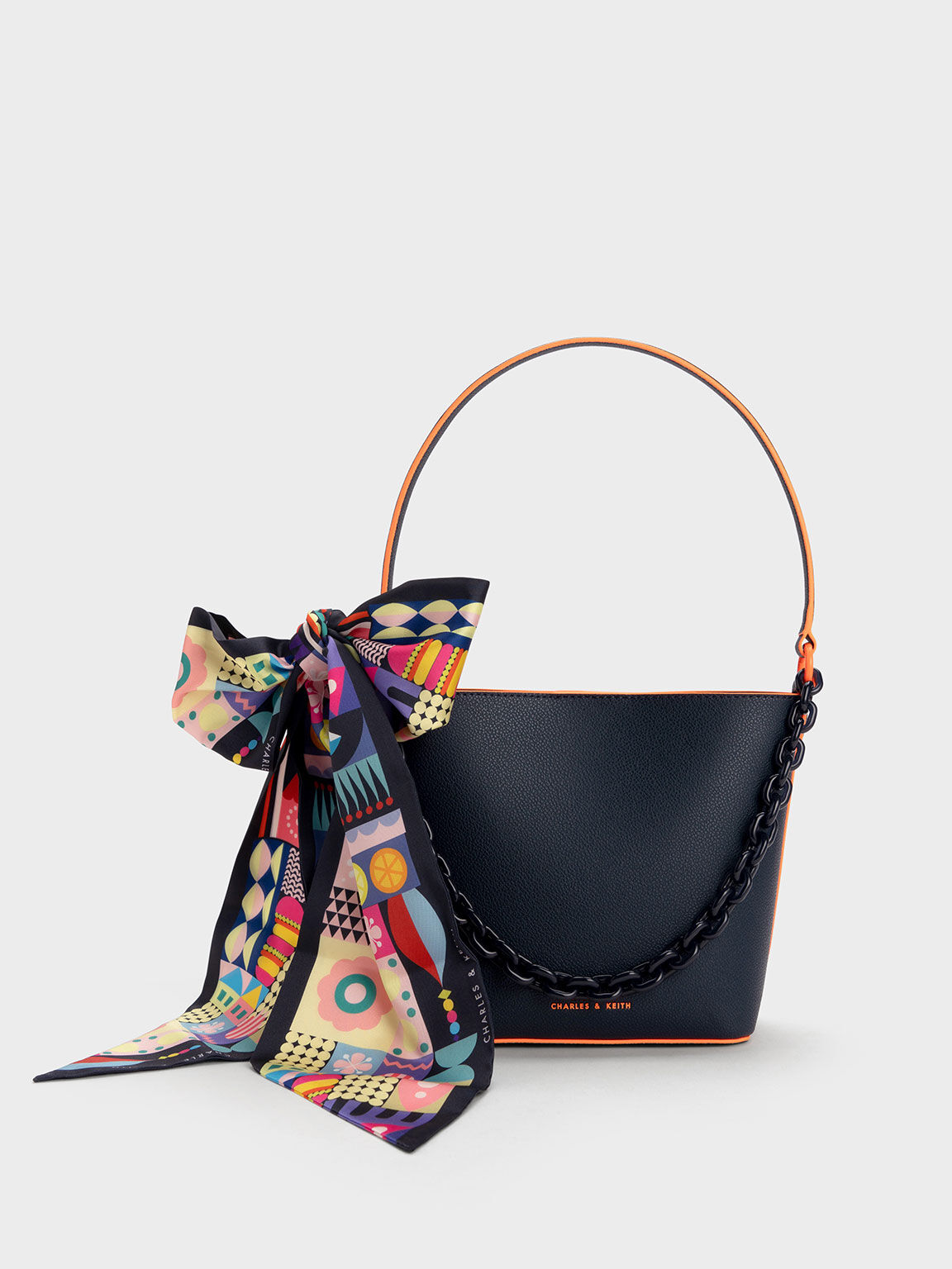 Alcott Scarf Bucket Bag, Navy, hi-res