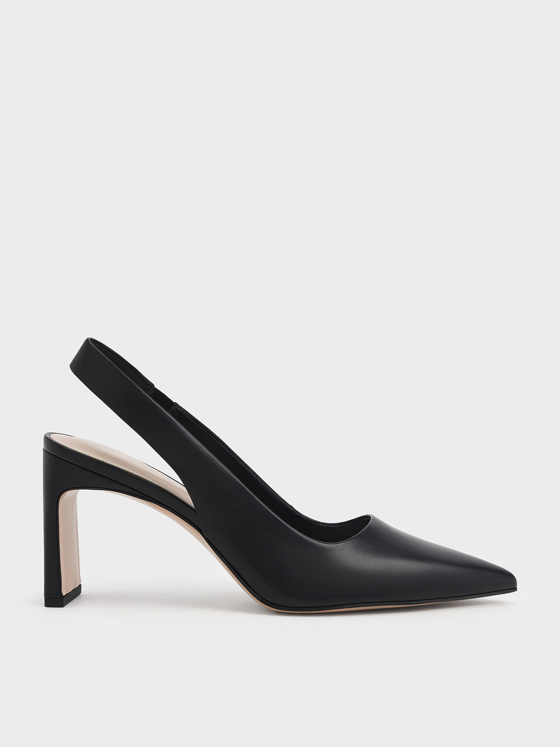 Blade Heel Slingback Pumps, Black, hi-res