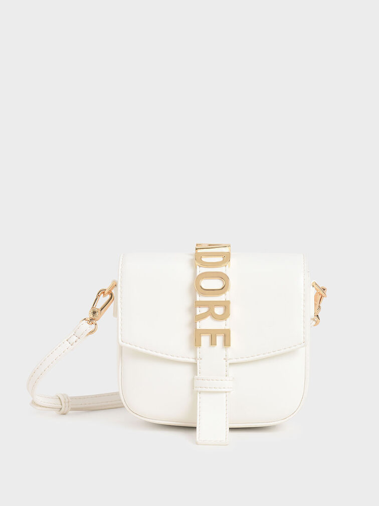 Girls' 'Adore' Crossbody Bag, White, hi-res