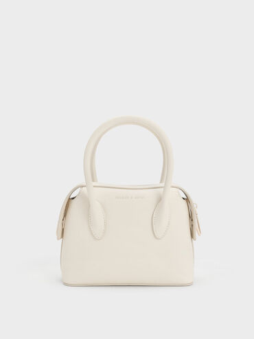 Mini Double Handle Tote Bag, Cream, hi-res