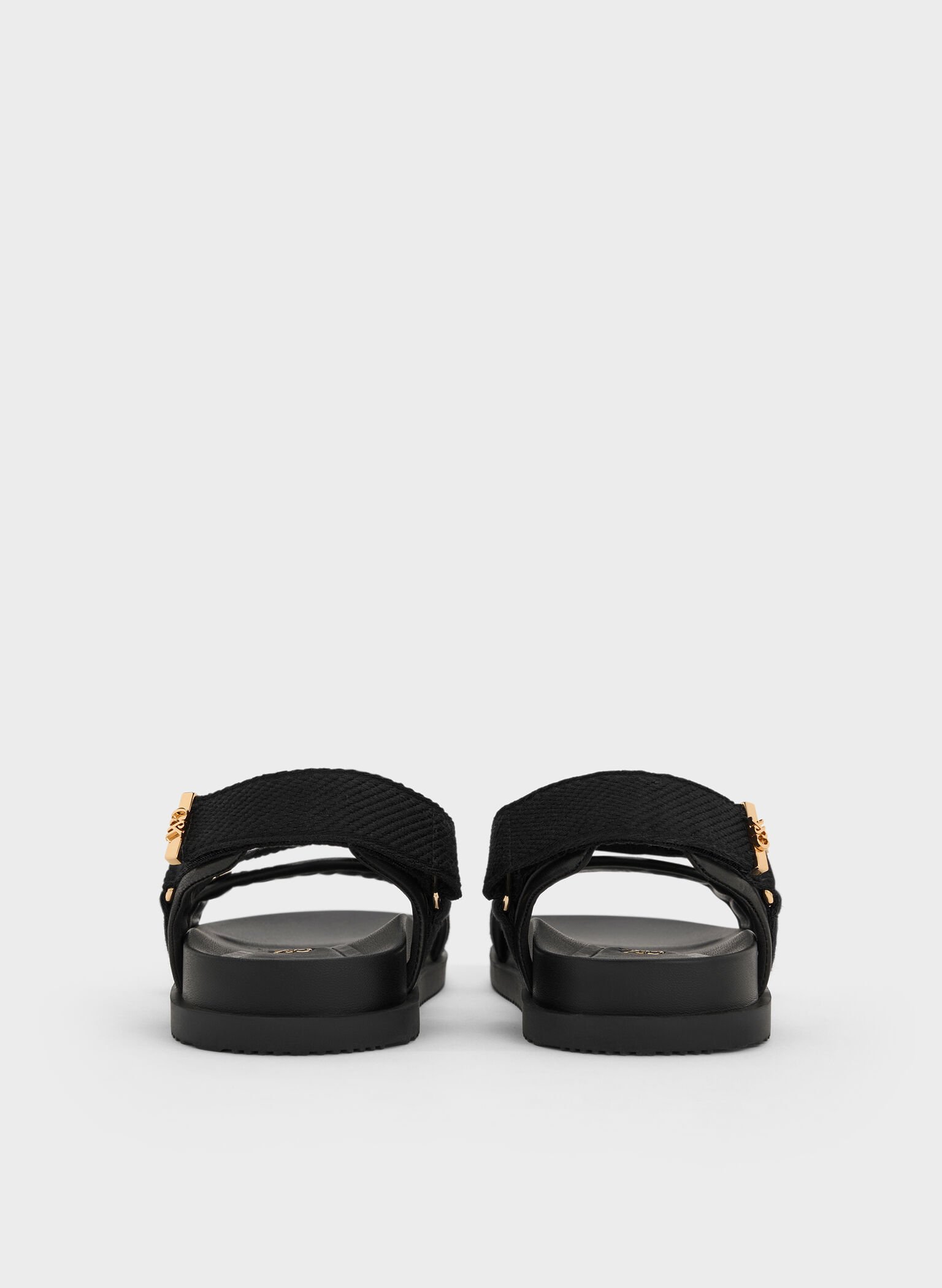 Granta Leather & Fabric Crossover Sports Sandals, Black, hi-res