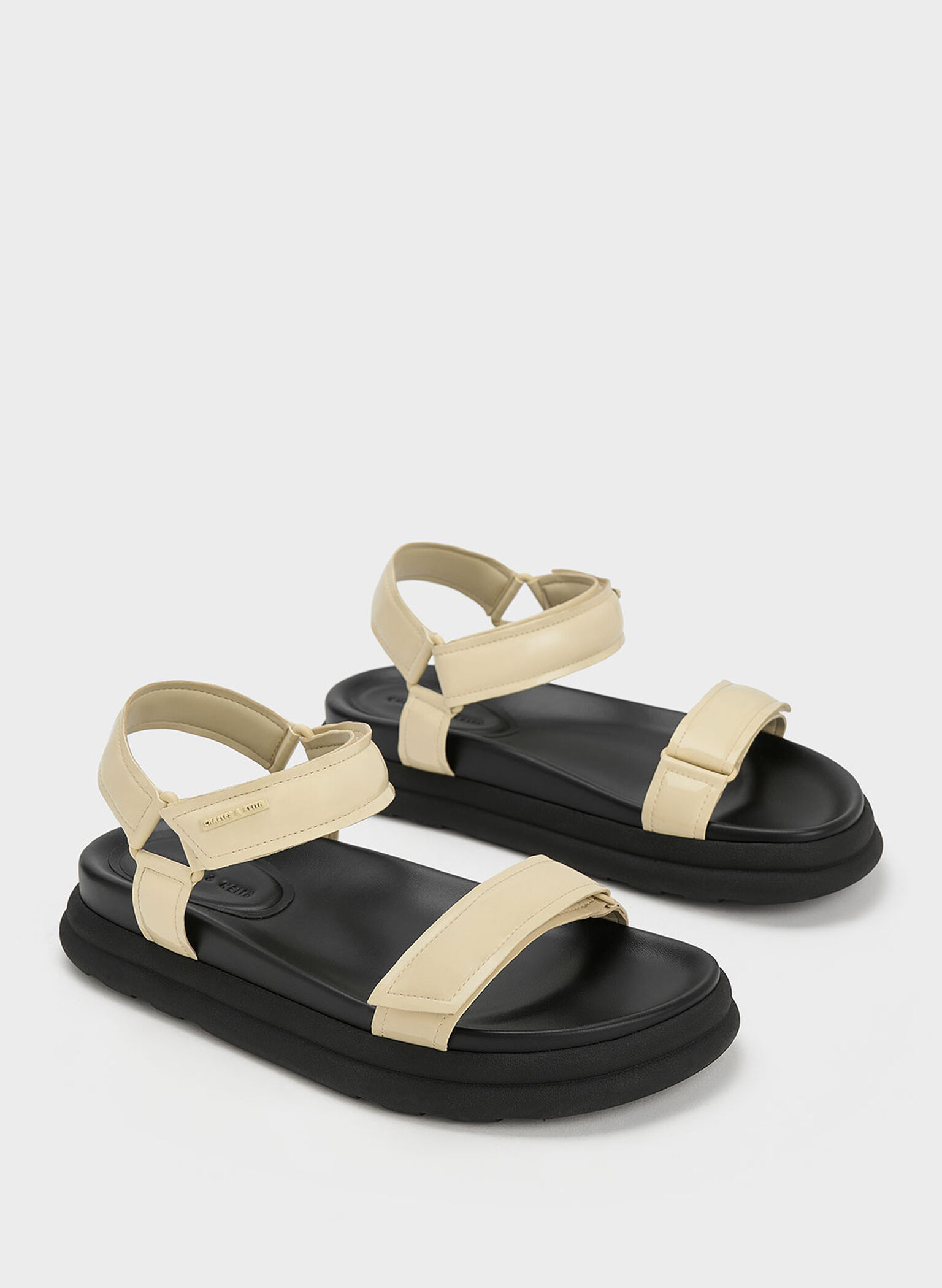 Yellow Patent Strappy Sports Sandals - CHARLES & KEITH SG