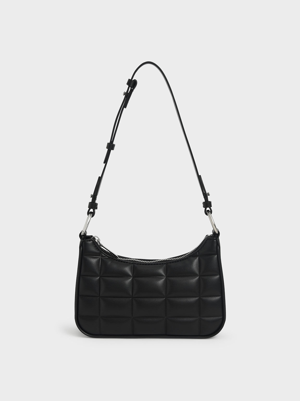 Black Quilted Chain Shoulder Bag - CHARLES & KEITH TW