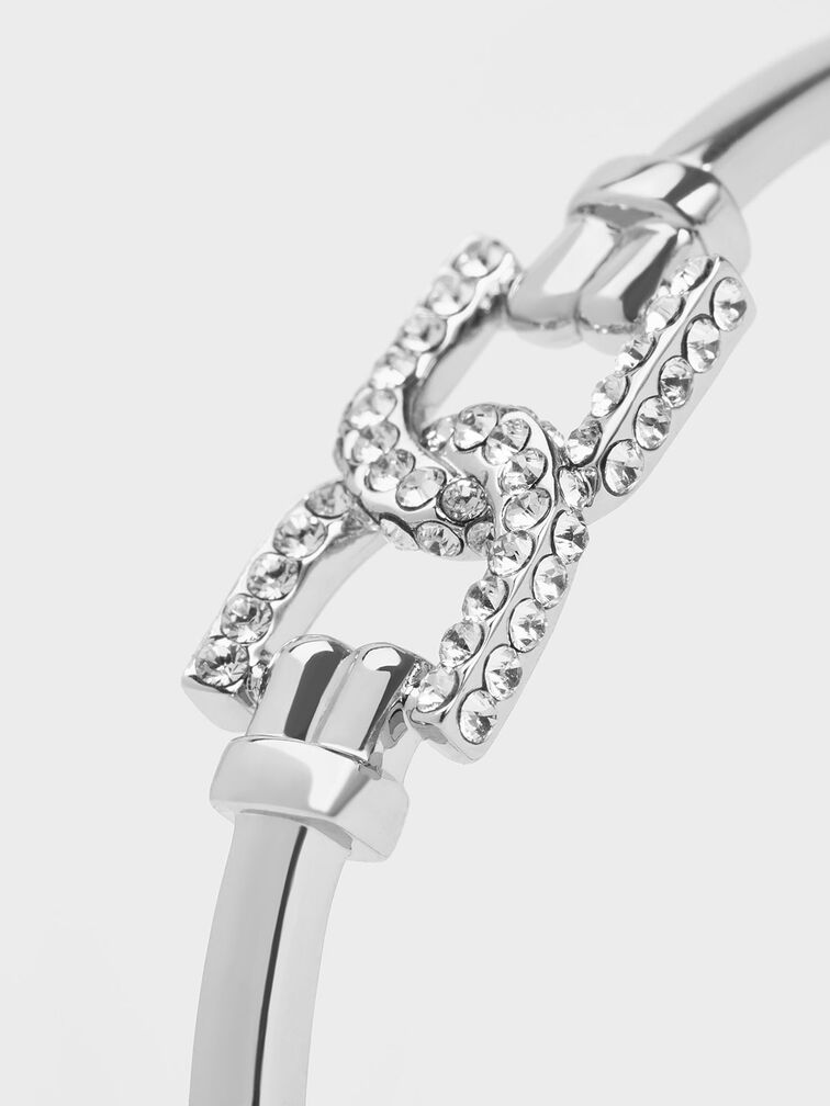 Gabine Swarovski Crystal Cuff Bangle, Silver, hi-res